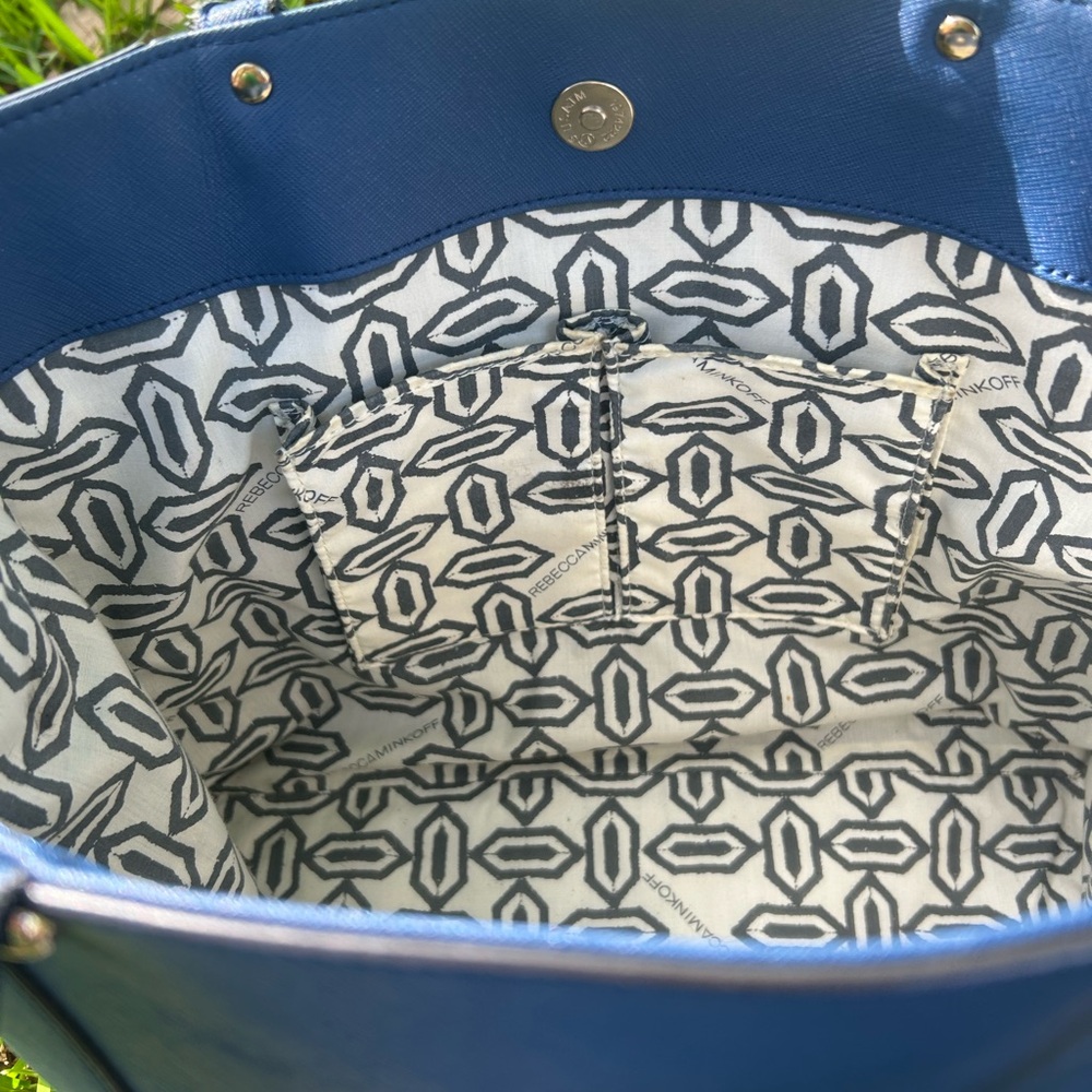 Rebecca Minkoff Blue Tote Bag with Scarf Accent - Picture 11 of 11